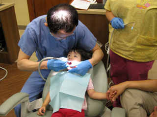 miranda having her teeth cleaned