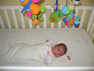 eleanor in her crib
