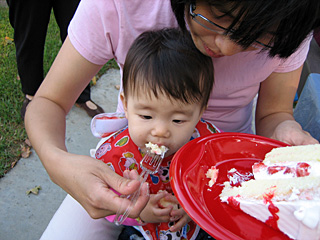 miranda eating some cake