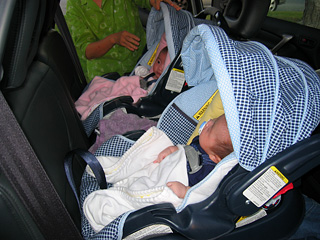 the girls leaving for their grandparents'