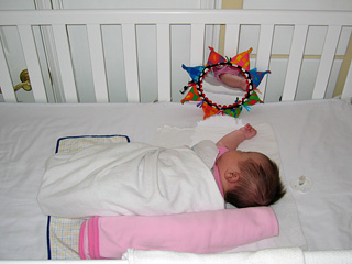 miranda in her crib