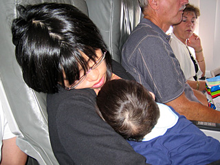 sleeping on the flight