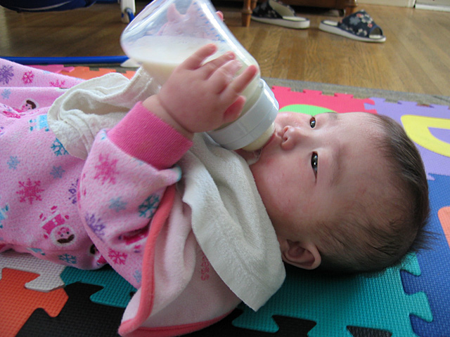 Miranda Holding Her Bottle