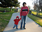 Eleanor and Agnes Walking at the Park