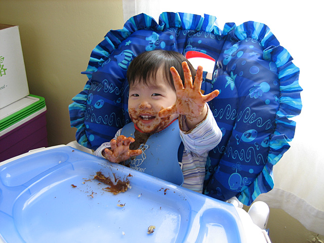 Miranda Feeding Herself