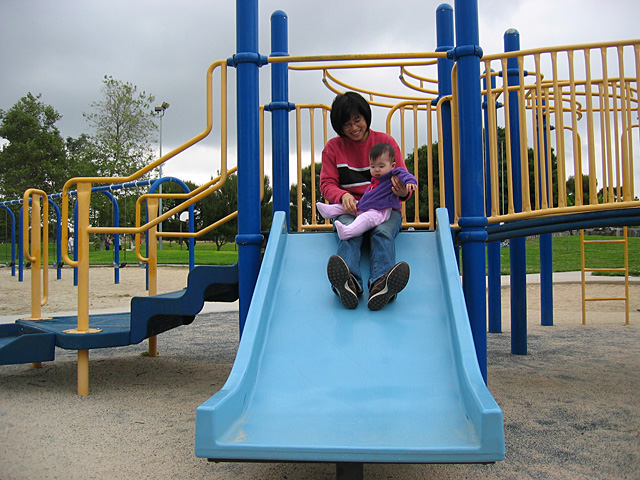 Miranda at the Top of the Slide