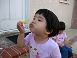 Miranda Blowing Bubbles