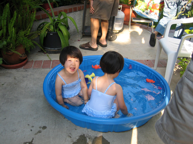 Miranda Smiling in the Pool