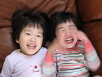 Laughing on the Sofa