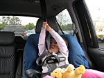 Miranda Pulling the Seatbelt