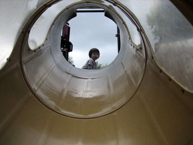 Miranda at the Top of a Slide