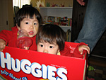 In a Huggies Box