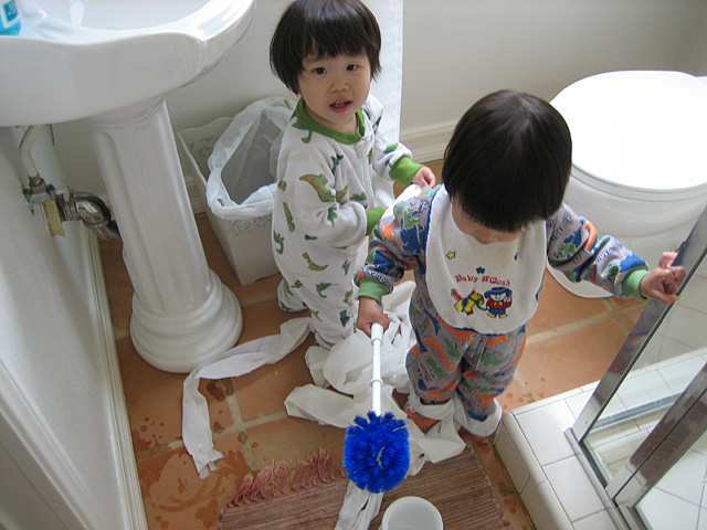 Playing in the Bathroom