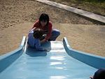 Eleanor at the Bottom of the Slide