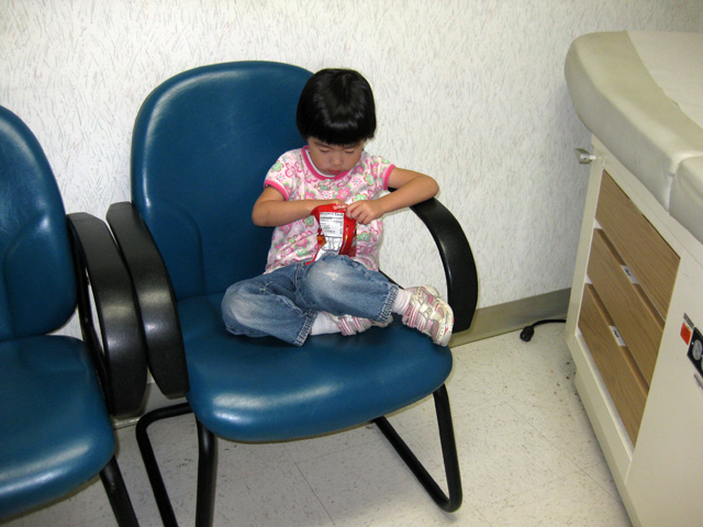 Eleanor Waiting for Her Flu Shot