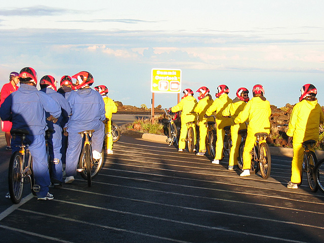 bicyclists getting ready