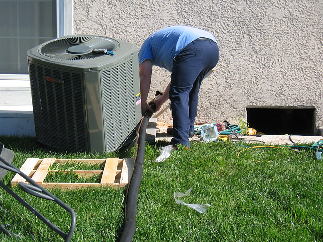 Helping to Feed the Refrigerant Lines