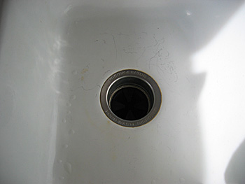 scratched sink